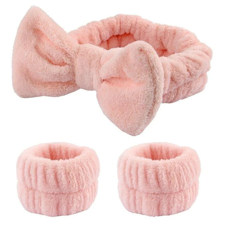 Stylish Headband and Wristband Set – Absorbent, Comfortable, and Perfect for Self-Care